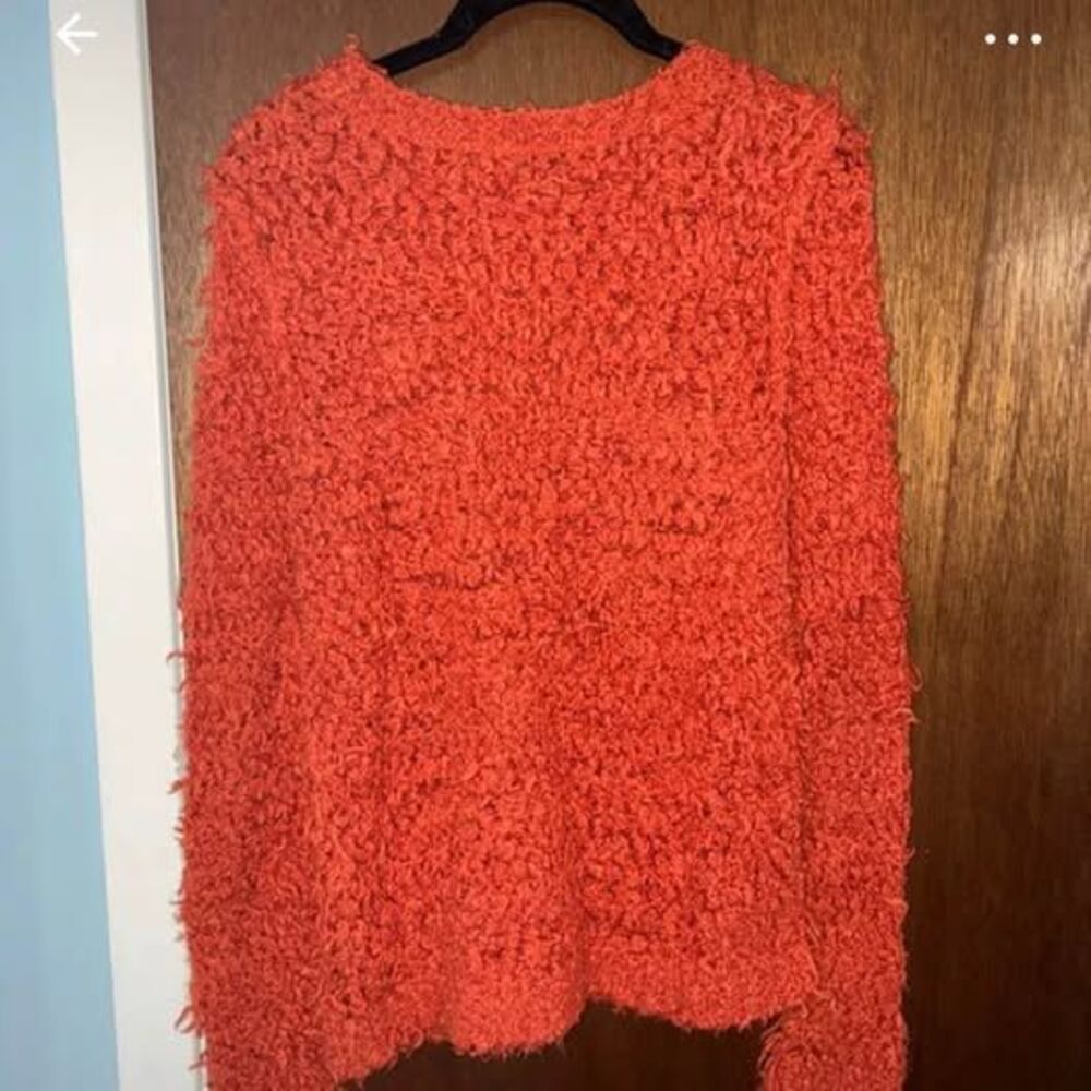 Free People September Song Shaggy Burnt Orange Sweater Small S FP - Picture 2 of 5